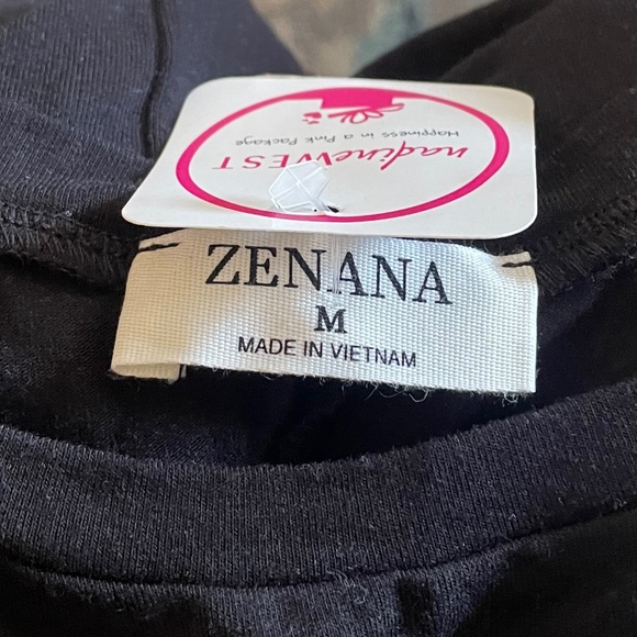 🆕 Women's Zenana Long Sleeve Black and Leopard Tunic Top - Size M - Picture 8 of 10